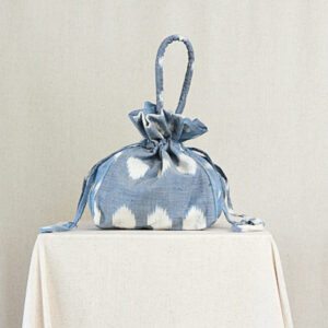 Ikat Drawstring Bag - Bola Sari (Light Blue)