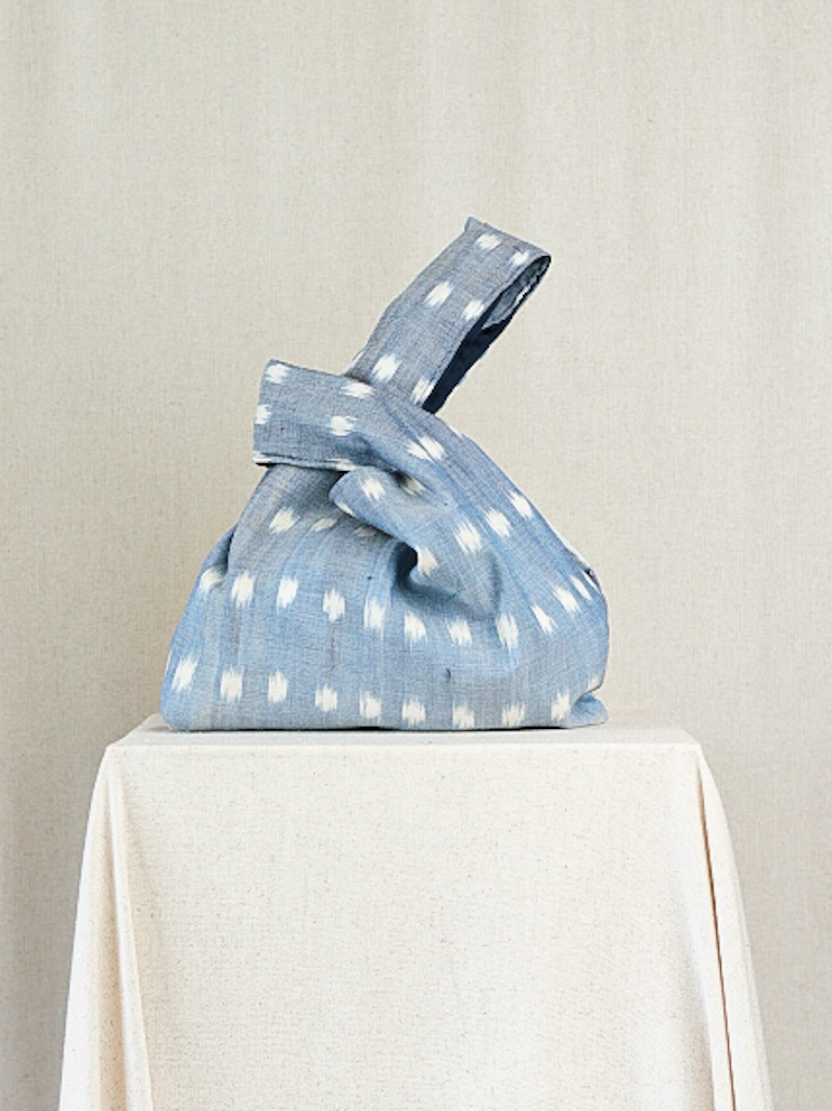 Ikat Knot Bag - Bola Sari (Light Blue)